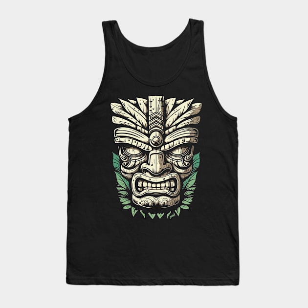 Ward Off Evil Spirits this Summer with this Tiki Mask Design by gnarly Tank Top by ChattanoogaTshirt